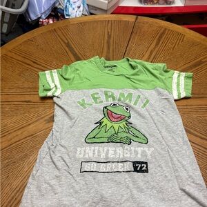 The Muppets Kermit University Short Sleeve Tee - Green/Grey
